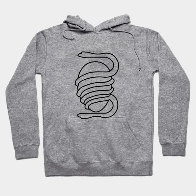 Death Grips Snake Egg Logo Minimalistic Hoodie by Irla